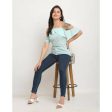 Aastha Fashion Women s Mint Green Polyester Solid Casual Top Online