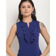 Aastha Fashion Women s Royal Blue Polyester Solid Casual Top Supply