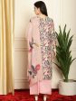 Aastha Fashion Women s Pink Muslin Digital Printed with Embroidered Lace work Kurta with Trouser & Dupatta For Sale