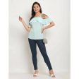 Aastha Fashion Women s Mint Green Polyester Solid Casual Top Online