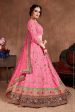 Aastha Fashion Women s Elegant Pink Designer Embroidered Bridal Wear Lehenga Choli on Sale