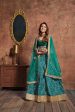 Aastha Fashion Women s Teal Green Sequins Art Silk Wedding Wear Lehenga Choli For Discount