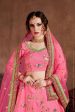 Aastha Fashion Women s Elegant Pink Designer Embroidered Bridal Wear Lehenga Choli on Sale