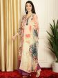 Aastha Fashion Women s Multicolor Muslin Digital Printed with Embroidered Lace work Kurta with Trouser & Dupatta Sale