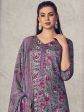 Aastha Fashion Women s Purple Pure Pashmina Digital Print with Jacquard Woven Kurta with Trouser & Dupatta Online Hot Sale