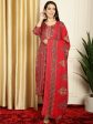 Aastha Fashion Women s Red Pashmina Floral Digital Printed Kurta with Trouser & Dupatta For Sale