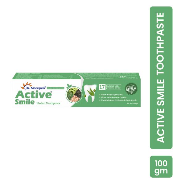 Dr. Morepen Active Smile Herbal Toothpaste with Neem, Clove & Menthol Discount