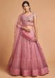 Aastha Fashion Women s Unique Blush Pink Thread Embroidered Net Party Wear Lehenga Choli Supply