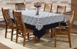 Airwill Cotton Geometric Pattern 6 Seater Table Cloth - Black Supply