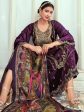 Aastha Fashion Women s Purple Velvet Cording with Digital Printed Kurta with Trouser & Dupatta Online