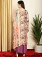 Aastha Fashion Women s Multicolor Muslin Digital Printed with Embroidered Lace work Kurta with Trouser & Dupatta Sale