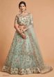 Aastha Fashion Women s Remarkable Pista Green Thread Net Party Wear Lehenga Choli Discount