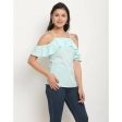 Aastha Fashion Women s Mint Green Polyester Solid Casual Top Online