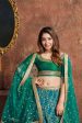 Aastha Fashion Women s Teal Green Sequins Art Silk Wedding Wear Lehenga Choli For Discount