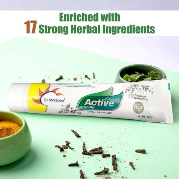 Dr. Morepen Active Smile Herbal Toothpaste with Neem, Clove & Menthol Discount