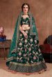 Aastha Fashion Women s Ethnic Dark Green Colored Bridal Wear Designer Embroidered Lehenga choli Discount