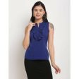 Aastha Fashion Women s Royal Blue Polyester Solid Casual Top Supply