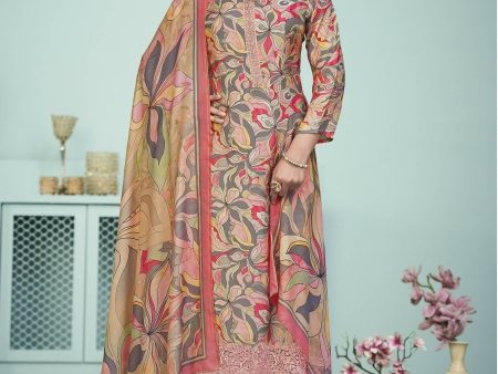 Aastha Fashion Women s Multicolor Muslin Digital Print with Resham Thread work Kurta with Trouser & Dupatta Online Sale