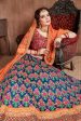 Aastha Fashion Women s Intricate Navy Blue Colored Bridal Wear Embroidered Lehenga Choli Hot on Sale