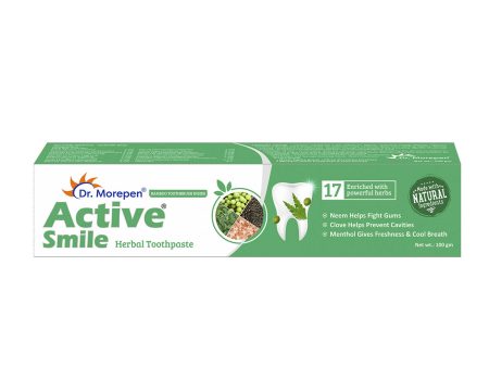 Dr. Morepen Active Smile Herbal Toothpaste with Neem, Clove & Menthol Discount