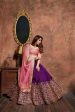 Aastha Fashion Women s Purple Sequins Embroidered Silk Wedding Wear Lehenga Choli Hot on Sale