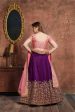 Aastha Fashion Women s Purple Sequins Embroidered Silk Wedding Wear Lehenga Choli Hot on Sale