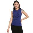 Aastha Fashion Women s Royal Blue Polyester Solid Casual Top Supply