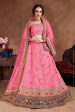 Aastha Fashion Women s Elegant Pink Designer Embroidered Bridal Wear Lehenga Choli on Sale