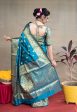 Aastha Fashion Teal Woven Paithani Silk Saree with Blouse For Discount