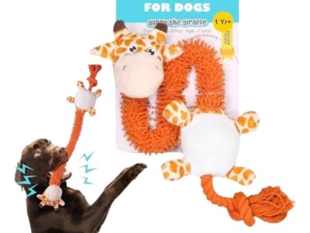 BarkButler Garry The Giraffe Soft Squeaky Plush Dog Toy - Orange Online now